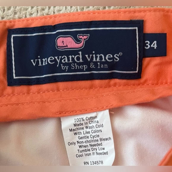 Vineyard Vines Coral Flat Front Shorts - Picture 3 of 3